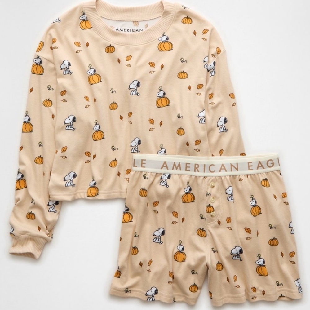 American Eagle(AE) Peanuts Pumpkin Pajamas